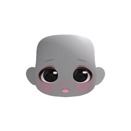 Soft Kawaii Adorable Anime Face w/ Ears (Black)