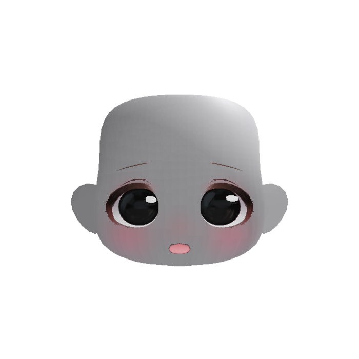 Soft Kawaii Adorable Anime Face w/ Ears (Black)