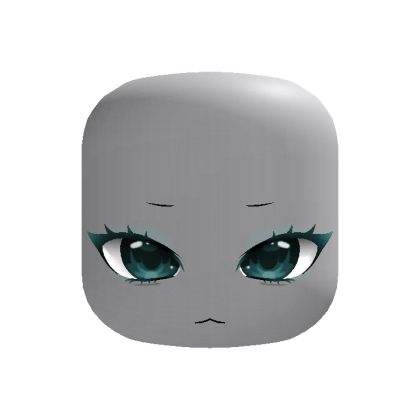 Cute Shy Soft Kawaii Chibi Face Teal (Animated)