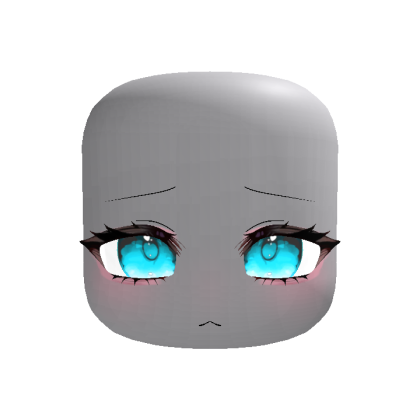 (Animated) Red Anime Moe Shy Eyes in Light Blue