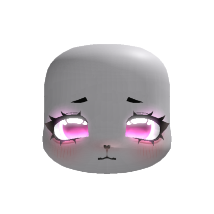 (GLOWING) emissive pink sparkly sad kigurumi face