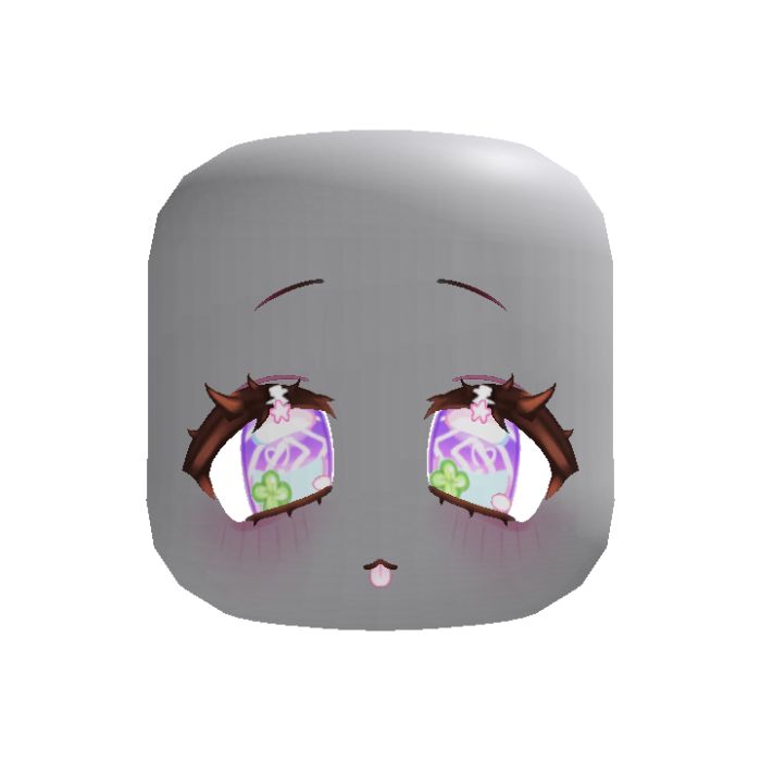(Animated) Purple Cute Clover Chibi Dizzy Face