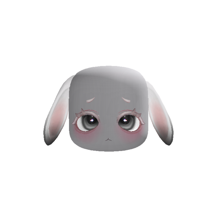 Dreamy Bunny Black Ears Head (Animated)