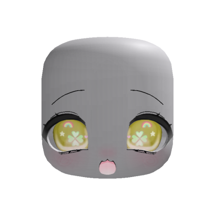 (Animated) Yellow Cute Chibi Excited Clover Face