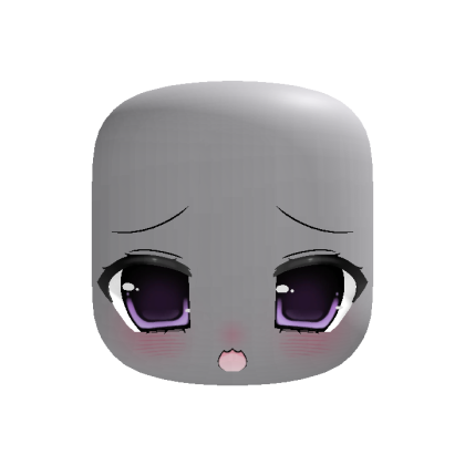 ♡ animated purple sad moe kawaii cat head