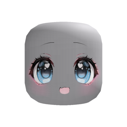 ◝(ᵔᗜᵔ)◜kawaii happy expression anime moe - blue