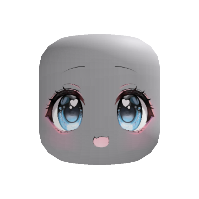 ◝(ᵔᗜᵔ)◜kawaii happy expression anime moe - blue