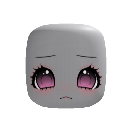 kawaii worried pink chibi girl face