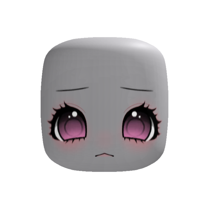 kawaii worried pink chibi girl face