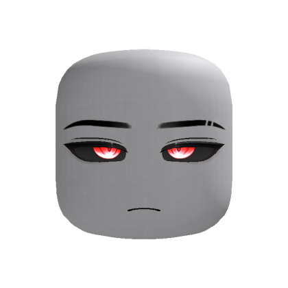 Powerful Cyber Anime Boy Face (Red)