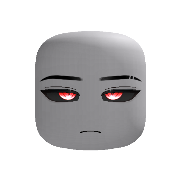 Powerful Cyber Anime Boy Face (Red)