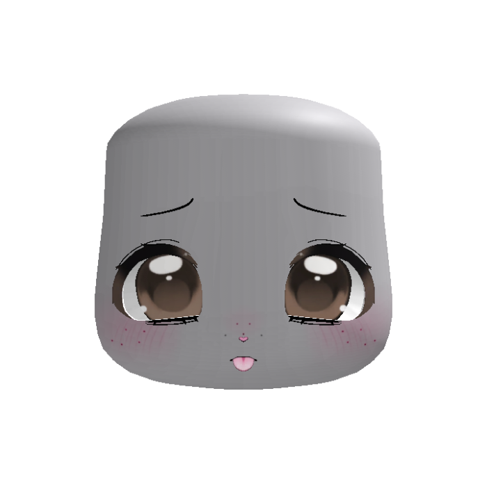 kawaii shy sweet silly puppy face in brown