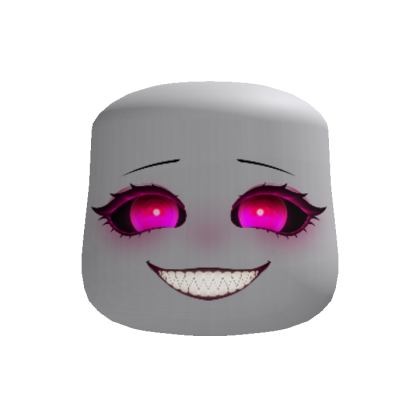 mischievous creepy cute doll face in pink