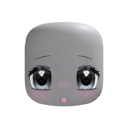 ♡ : cute sweet chibi anime face blue