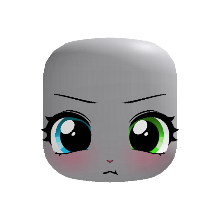 💢(｡•ˇ‸ˇ•｡) sweet angry bunny face in blue green