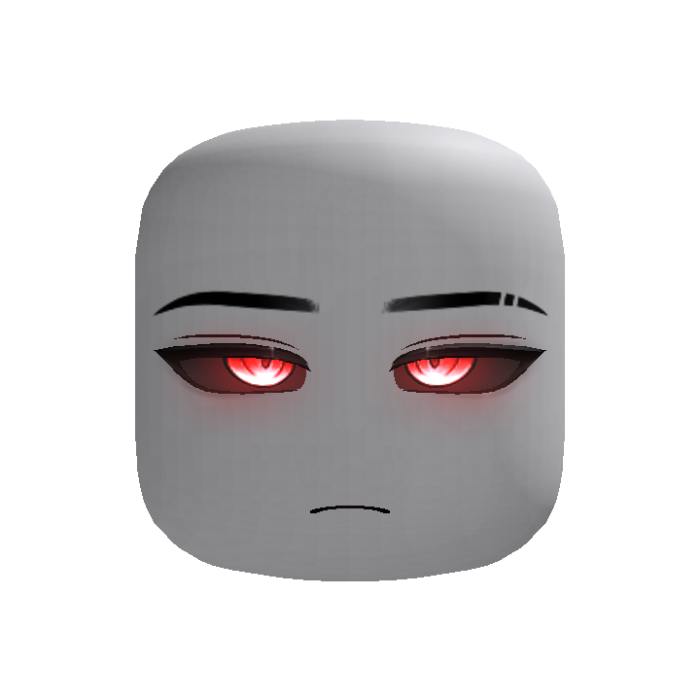 Powerful Cyber Anime Boy Face (Red)