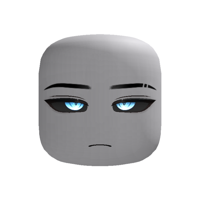 Powerful Cyber Anime Boy Face (Blue)