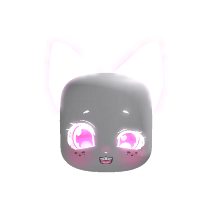 ✨GLOW ANIMATED pastel pink freckled lazy eyed cat