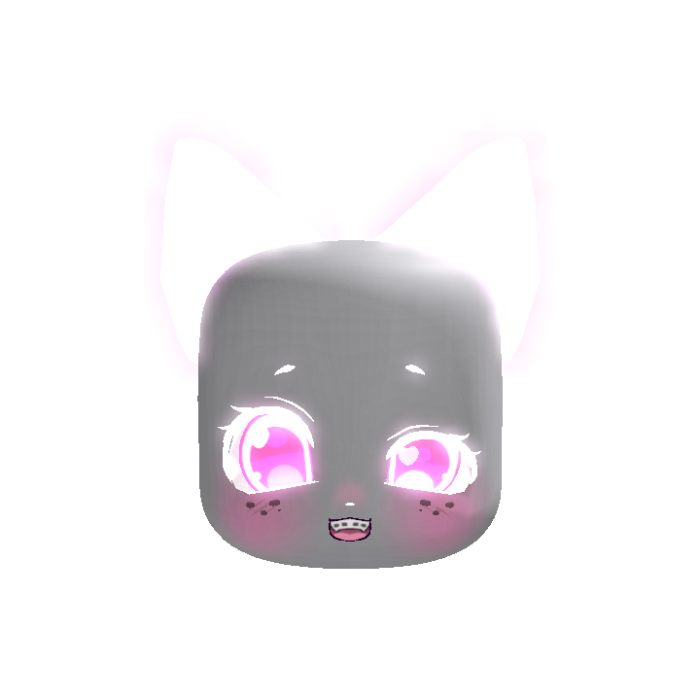 ✨GLOW ANIMATED pastel pink freckled lazy eyed cat
