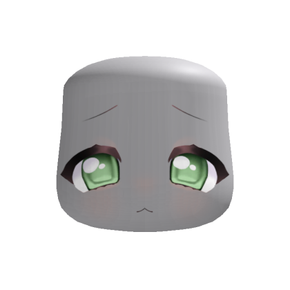 sad kitten shiny eyes kawaii face green