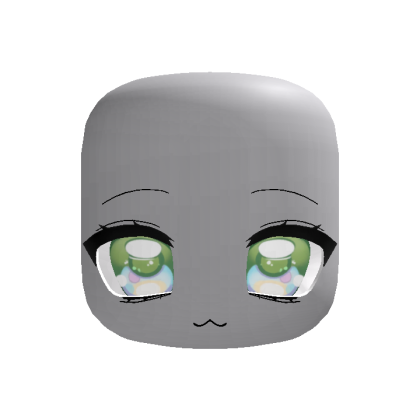 (Animated) Green Cute Chibi Kawaii Face