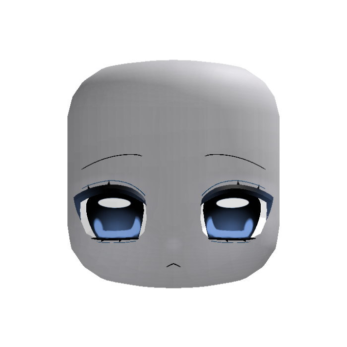 blue shy cold anime girl face