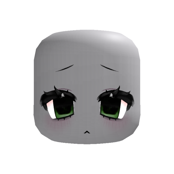 💢 green tired moe anime eyes face