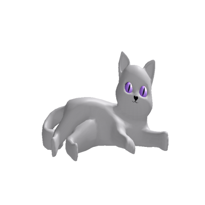 Animated Cat Violet Eyes Head