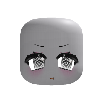 angry dizzy anime moe pout eyes in white