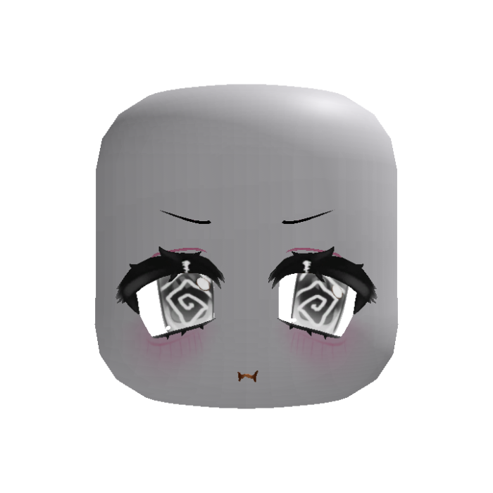 angry dizzy anime moe pout eyes in white