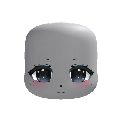 (animated) moe fawn anime deer face in blue
