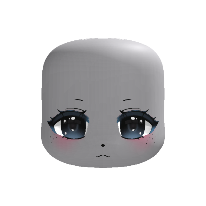 (animated) moe fawn anime deer face in blue