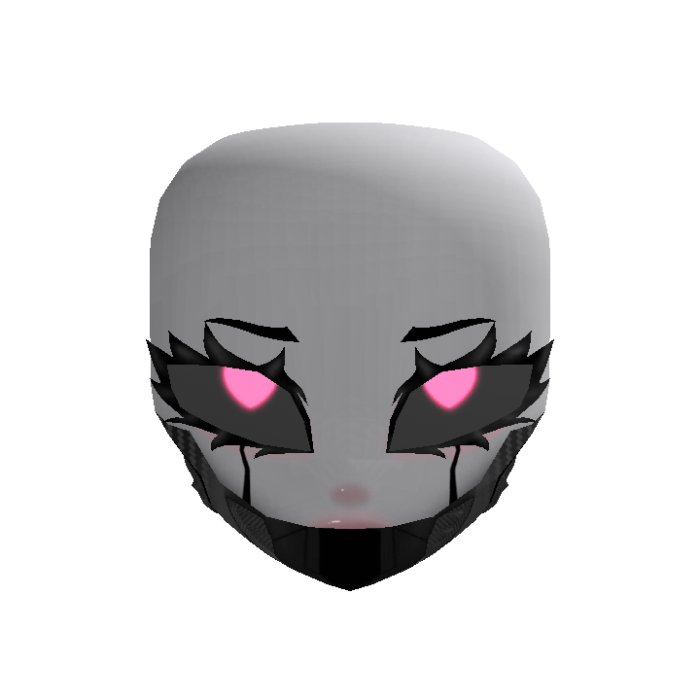 Cute Cyber Doll Head - Pink Heart Eyes