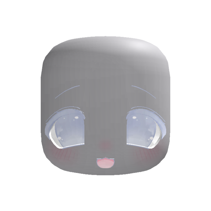 (Animated) Light Blue Adorable Chibi Happy Face