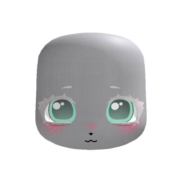 albino teal cute kawaii kigurumi doll eyes head