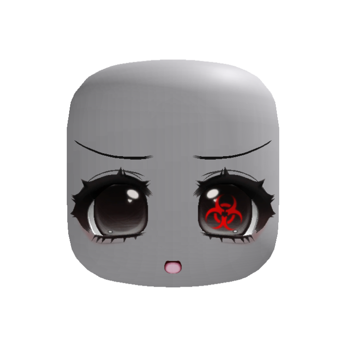 (Animated) Adorable Moe Black/Red Biohazard Face