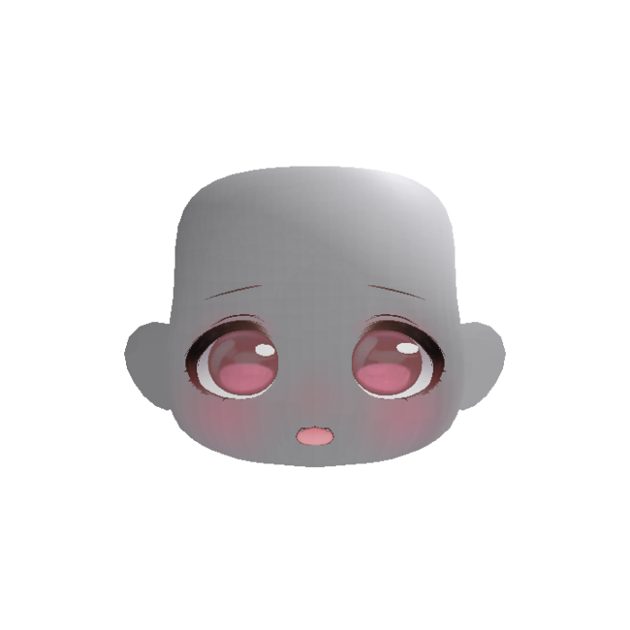 Soft Kawaii Adorable Anime Face w/ Ears (Pink)