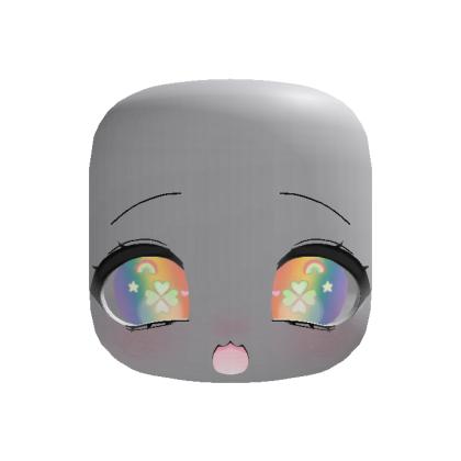 (Animated) Light Rainbow Chibi Excited Clover Face