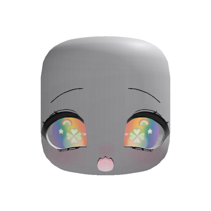 (Animated) Light Rainbow Chibi Excited Clover Face