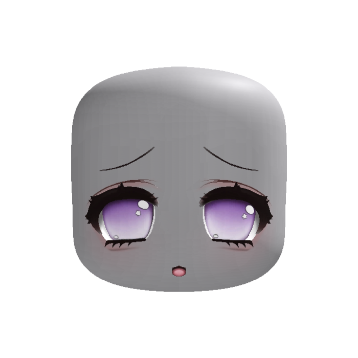 animated 🤍 kawaii doll eyes moe face in purple