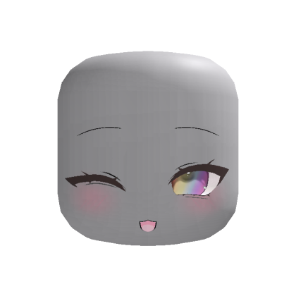 Rainbow Kawaii Winky Blush Face - Dynamic Head