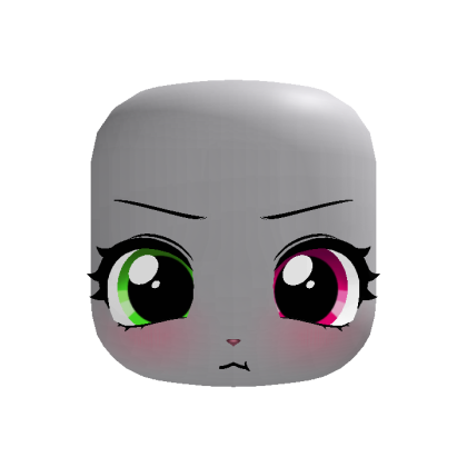💢(｡•ˇ‸ˇ•｡) sweet angry bunny face in green pink