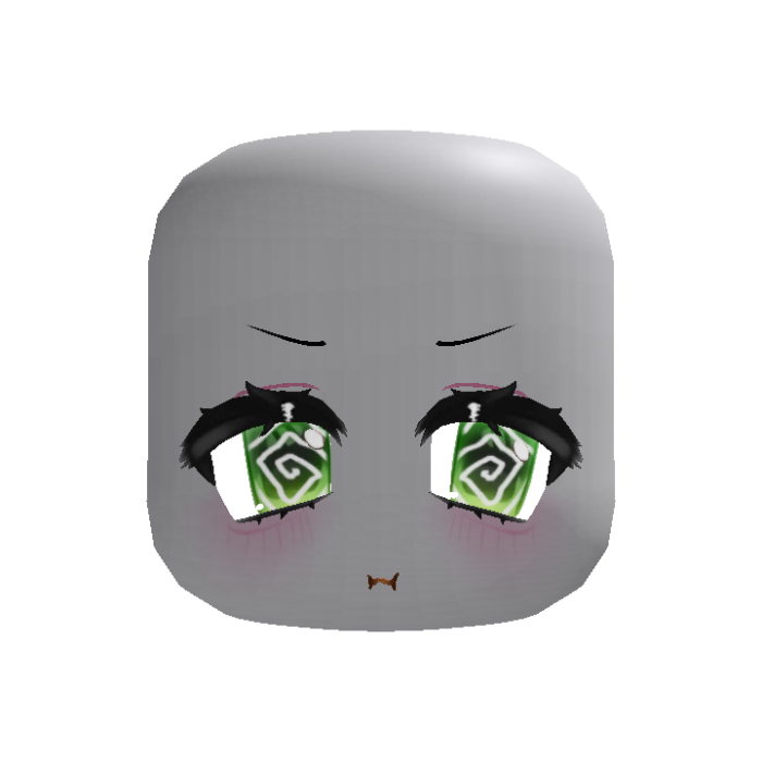 angry dizzy anime moe pout eyes in green