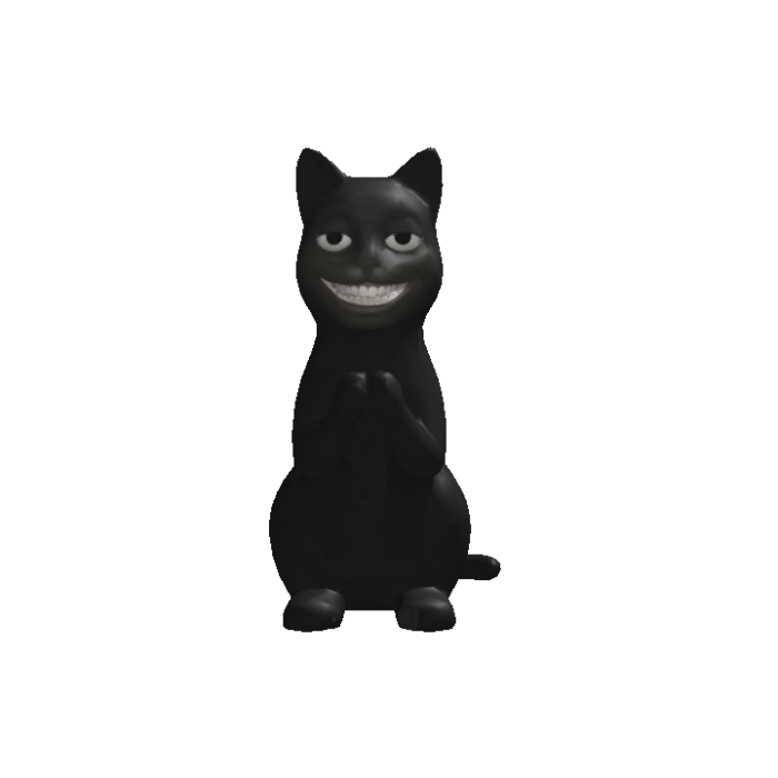 Black Creepy Cat Head