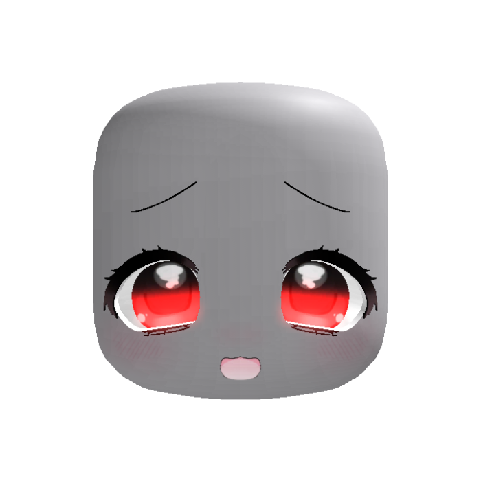 (GLOWING) Cute Kawaii Moe Red Excited Face