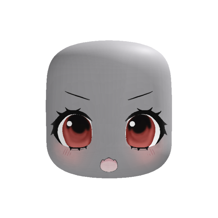 (animated) Red Cute Chibi Amazed Face