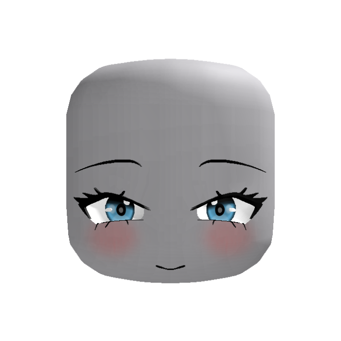 Animated Cute Happy Anime Face (Blue)