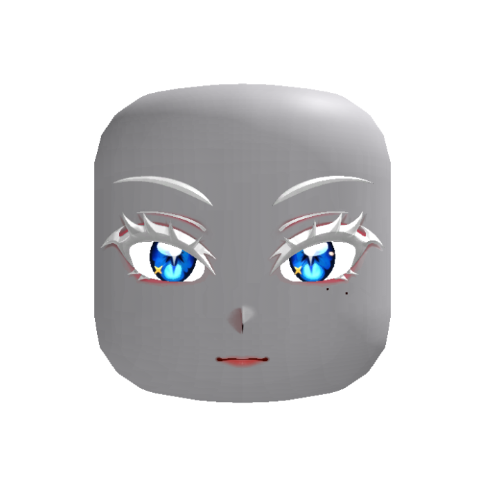 Albino Kawaii Bat Lash Face Blue