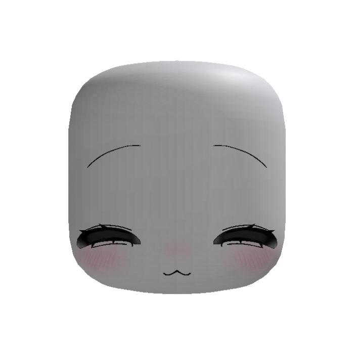 Cute Kawaii Smiling Anime Chibi Doll Head Blush