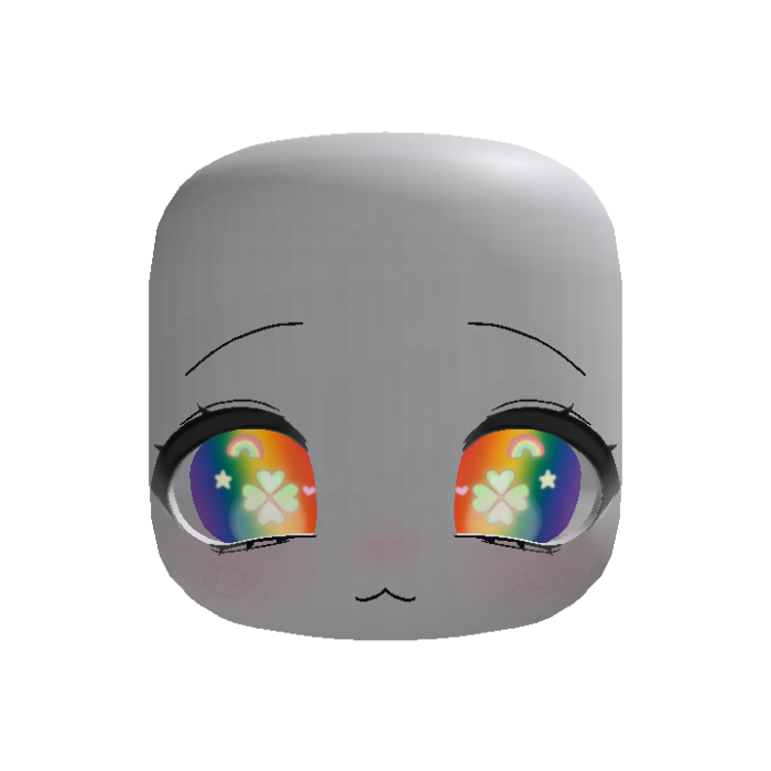 (Animated) Rainbow Cute Chibi Calm Clover Face